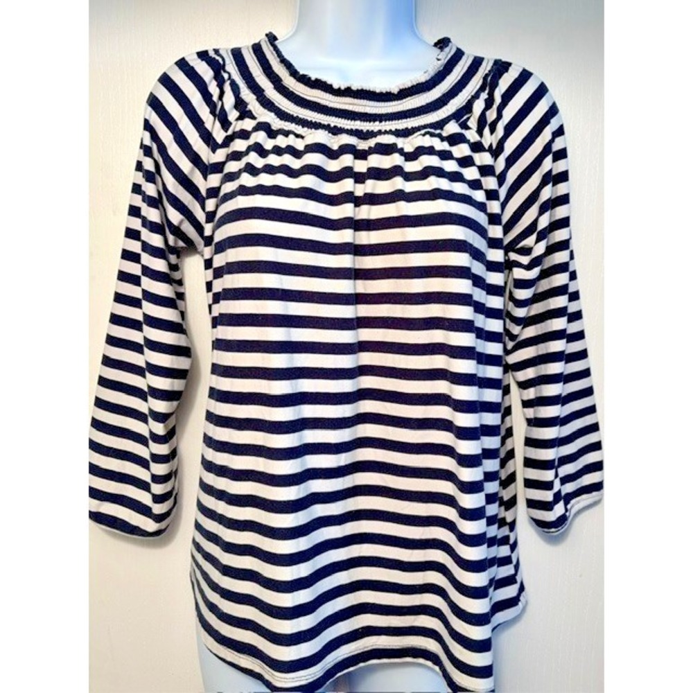 L@@K! Womens Old Navy~Navy-White Stripe~Ruched‎ Neck~XL